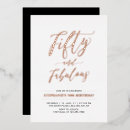 Search for fifty and fabulous 50th birthday invitations Rose gold