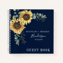 Search for navy blue and sunflower wedding guest books Elegant