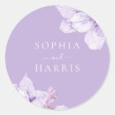 Search for purple floral wedding stickers Lavender