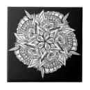 Search for black and white mandala tiles Flower