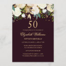 Search for burgundy 50th birthday invitations Floral