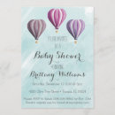 Search for purple hot air balloon baby shower invitations Pink