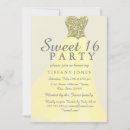 Search for yellow sweet 16 invitations Glitter