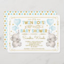 Search for twin elephant baby shower invitations Watercolor