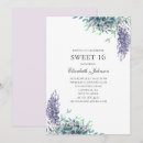 Search for lavender sweet 16 invitations Watercolor