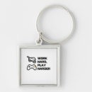 Search for work hard key rings Play harder