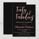 Search for fabulous forty invitations Rose gold
