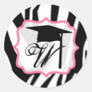 Search for monogram graduation stickers Black and white