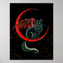 Search for green eyes black cat art Red