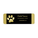 Search for golden background return address labels Dog