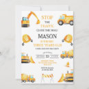 Search for digger birthday invitations Dump truck party
