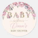 Search for blush pink gold baby shower stickers Modern