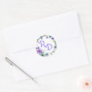 Search for floral wreath monogram wedding stickers Pretty
