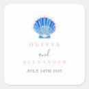 Search for seashell wedding stickers Watercolor seashells