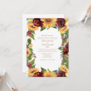 Search for sunflower and burgundy wedding invitations Modern