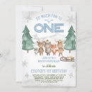 Search for winter woodland birthday invitations Pine trees