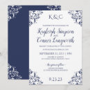 Search for blue damask wedding invitations Luxury