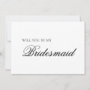 Search for black and white bridesmaid cards Typography