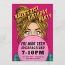 Search for pop art birthday invitations Girly
