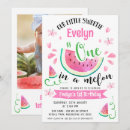 Search for watermelon 1st birthday invitations Pink and green