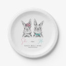 Search for blue and white rabbit plates For her