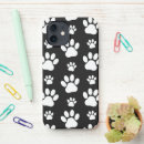 Search for pattern with dog paws iphone cases Black and white