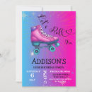 Search for roller birthday invitations Neon birthday party