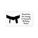 Search for art birthday party return address labels Taekwondo