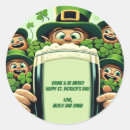 Search for lucky shamrock clover stickers Leprechaun