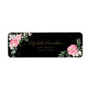 Search for black floral return address labels Classy
