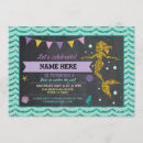 Search for mermaid 4th birthday invitations Glitter