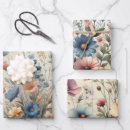 Search for french blue wrapping paper Botanical bloom greenery pattern