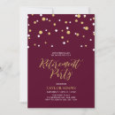 Search for burgundy gold retirement party invitations Modern