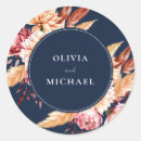 Search for blue floral wedding stickers Modern