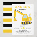 Search for backhoe birthday invitations Yellow
