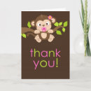 Search for cute monkey thank you cards Girl
