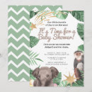 Search for safari elephant baby shower invitations Green