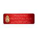 Search for happy snowman return address labels Elegant