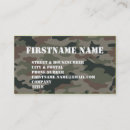 Search for army business cards Camouflage