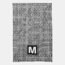 Search for black and white tea towels Initials