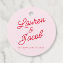 Search for valentines favour tags Pink and red