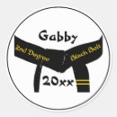 Search for karate party stickers Black belt