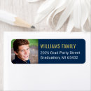 Search for modern gold return address labels Blue and gold