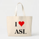 Search for sign language tote bags Deaf