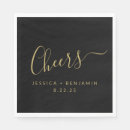 Search for cheers napkins Black and gold