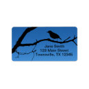 Search for tree silhouette return address labels Black
