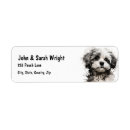 Search for black and white dog return address labels Pet