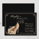 Search for gold high heel shoe invitations Glitter