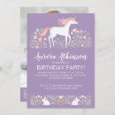 Search for whimsical unicorn party invitations Purple