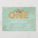 Search for mint and gold birthday invitations Green